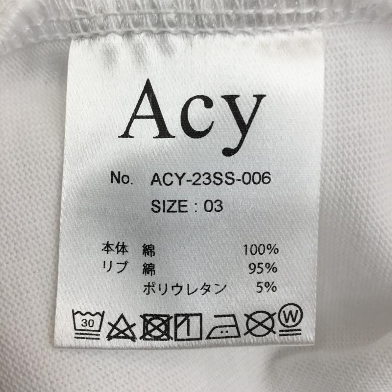 エーシー Acy Tシャツ 半袖 3 ロゴ、文字 白 / ホワイト /  メンズ USED 古着 中古 10151120