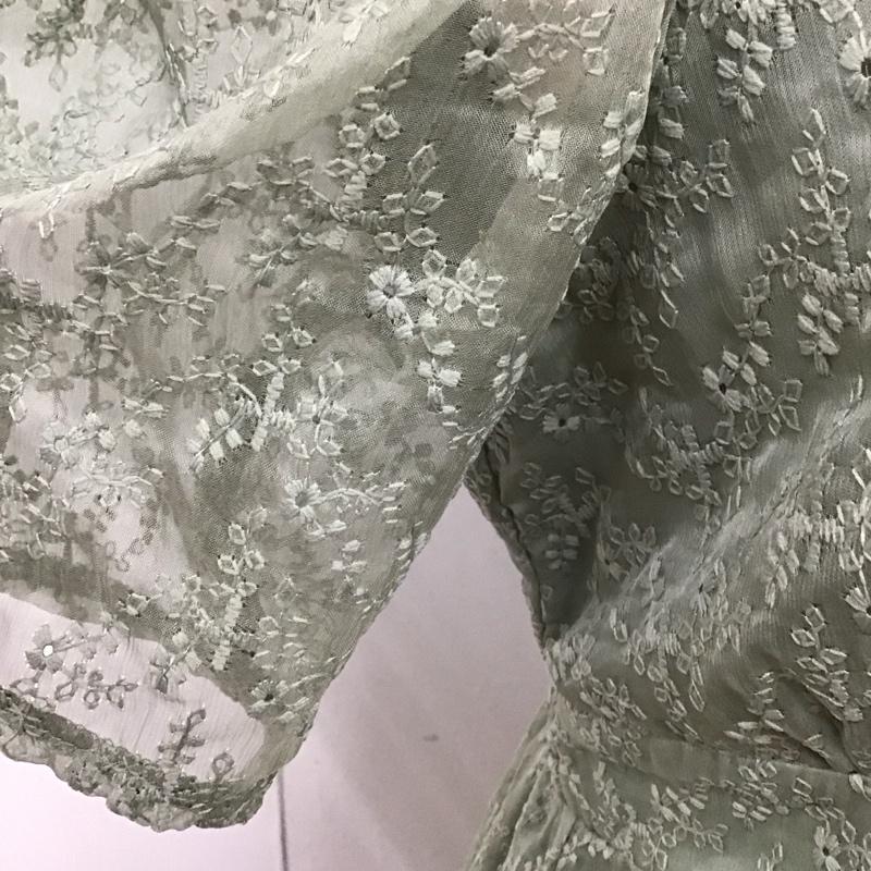 アルシーヴ archives ワンピース ロングスカート 07-0544 半袖 刺繍 薄緑 / ライトグリーン /  レディース USED 古着 中古 10108326