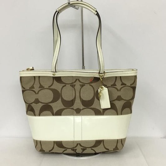 コーチ COACH トートバッグ トートバッグ 12429 シグネチャー 総柄 白 / ホワイト / X ベージュ / ベージュ /  レディース USED 古着 中古 10131864