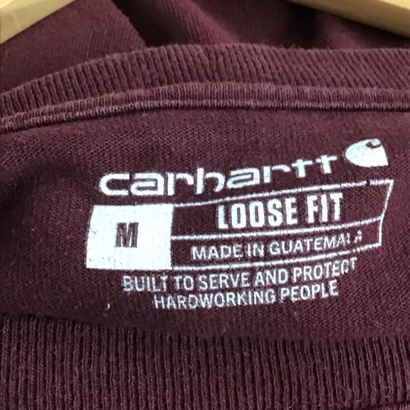 カーハート Carhartt Tシャツ 半袖 LOOSE FIT クルーネック 胸ポケット K87-PRT M ロゴ、文字 えんじ / ワインレッド /  メンズ USED 古着 中古 10140244