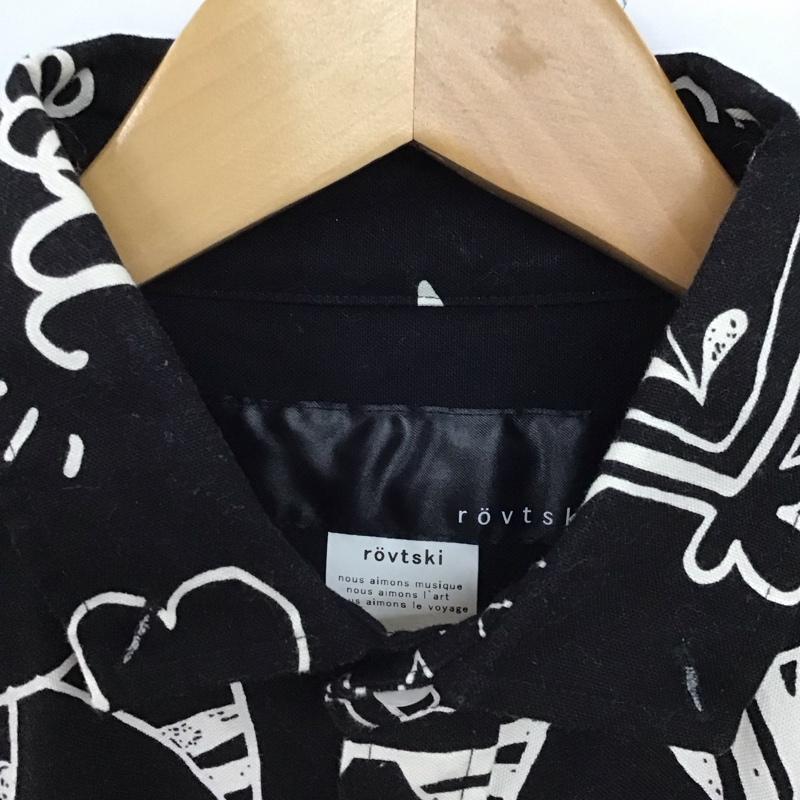 ロフトスキー rovtski シャツ、ブラウス 長袖 長袖シャツ プリントシャツ カラーシャツ M プリント 黒 / ブラック /  メンズ USED 古着 中古 10150120