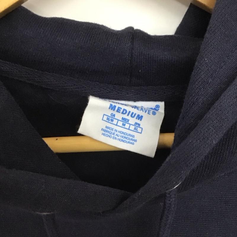 チャンピオン Campion パーカー 長袖 長袖パーカー プルオーバーパーカー スウェット M ロゴ、文字 紺 / ネイビー /  メンズ USED 古着 中古 10147976