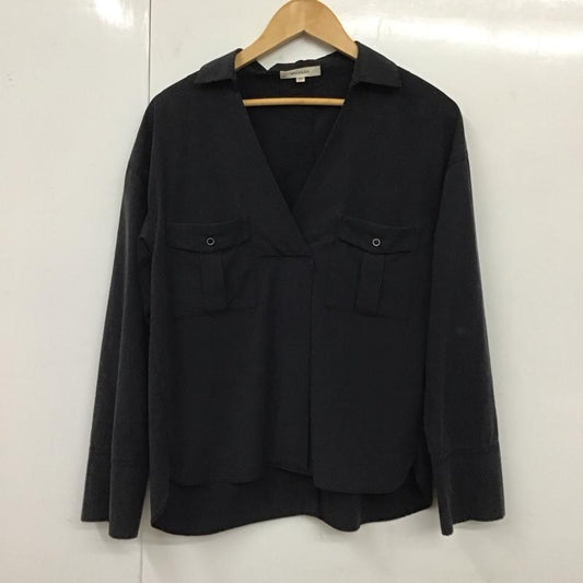 マウジー MOUSSY カットソー 長袖 長袖カットソー カラーシャツカットソー 長袖シャツ FREE 無地 黒 / ブラック /  レディース USED 古着 中古 10119549