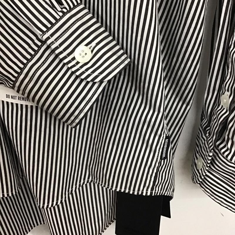 ネイバーフッド NEIGHBORHOOD シャツ、ブラウス 長袖 251benh-shm03 STRIPE SHIRTLS 長袖シャツ M ストライプ 白 / ホワイト / X 黒 / ブラック /  メンズ USED 古着 中古 10132284