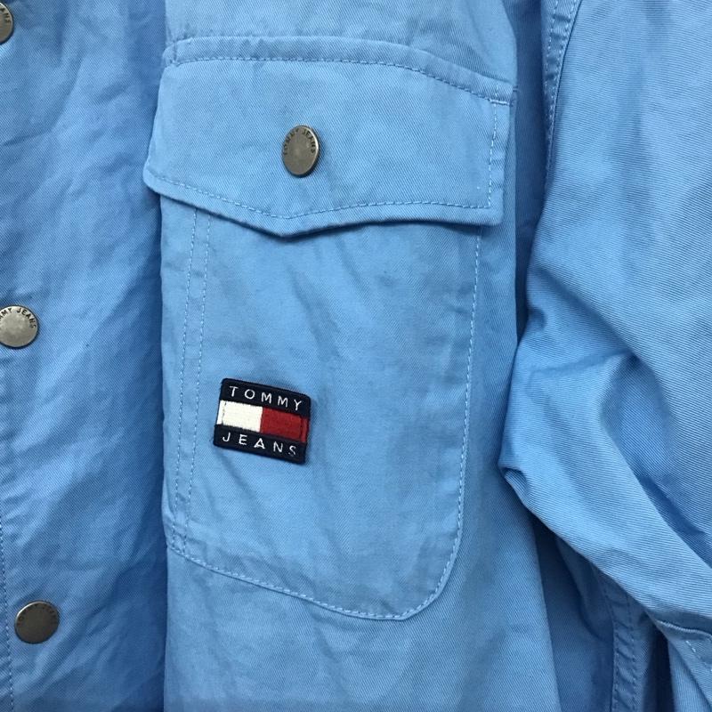 トミーヒルフィガー TOMMY HILFIGER ジャケット、上着 ジャケット、ブレザー 長袖ジャケット アウター 前ボタン カラージャケット L ロゴ、文字 青 / ブルー /  メンズ USED 古着 中古 10138623