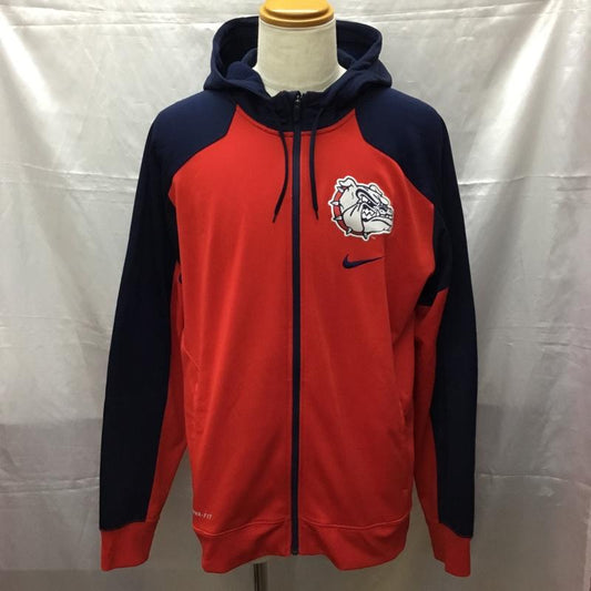 ナイキ NIKE ジャケット、上着 ジャンパー、ブルゾン ジップアップパーカー 長袖パーカー フード付きパーカー スポーツウェア XL ロゴ、文字 紺 / ネイビー / X 赤 / レッド /  メンズ USED 古着 中古 10112458