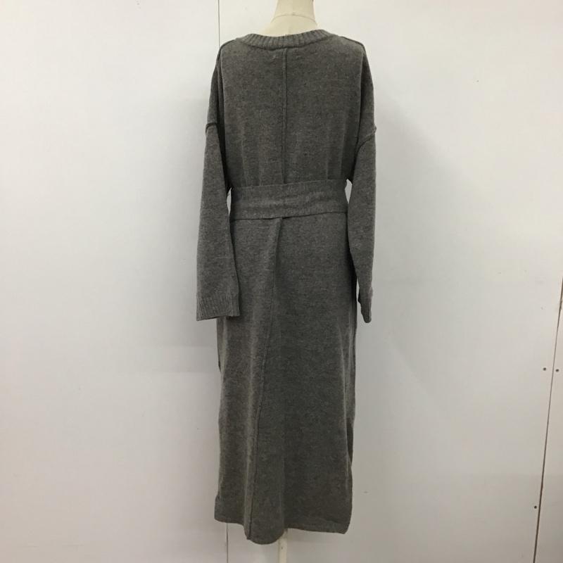ケービーエフ KBF ワンピース ロングスカート kc97-26v040 キーネックBIGニットワンピース 灰 / グレー /  レディース USED 古着 中古 10120547