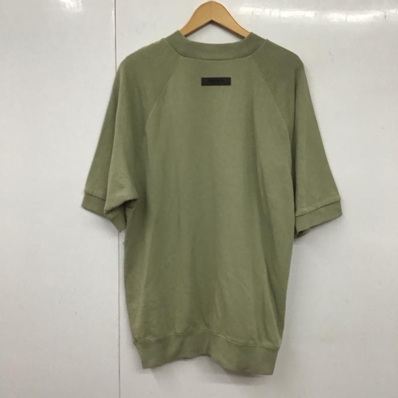 エッセンシャルズ ESSENTIALS カットソー 半袖 半袖カットソー 無地Tシャツ クルーネックカットソー L 無地 カーキ / カーキ /  メンズ USED 古着 中古 10131995