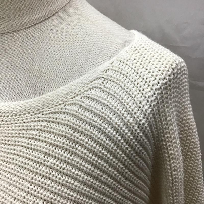 ザラ ZARA ニット、セーター 長袖 3859 116 712 ショート丈 クロップド丈 L 無地 アイボリー / アイボリー /  レディース USED 古着 中古 10118497
