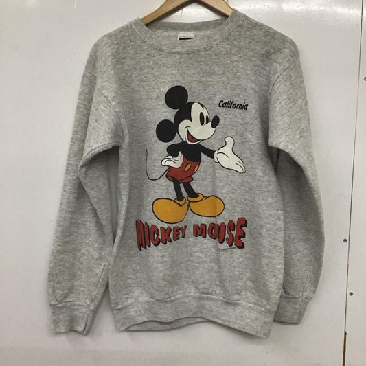 古着 USED トレーナー 長袖 TULTEX スウェット ミッキーマウス ディズニー 裏起毛 90年代 90s M キャラクター 灰 / グレー /  メンズ USED 古着 中古 10133276