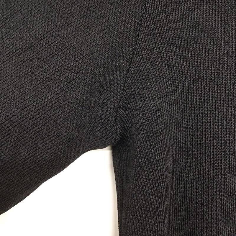 インデックス index カットソー 半袖 半袖ニットカットソー クルーネック セーター M 無地 黒 / ブラック /  レディース USED 古着 中古 10146668