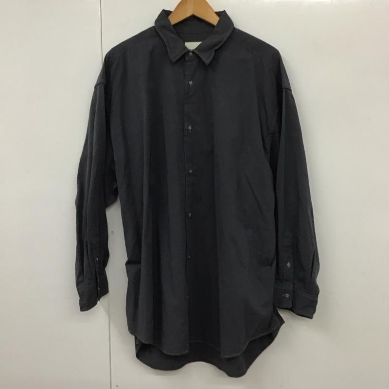 ニコアンド niko and... シャツ、ブラウス 長袖 L 無地 チャコールグレー / チャコールグレー /  メンズ USED 古着 中古 10130157