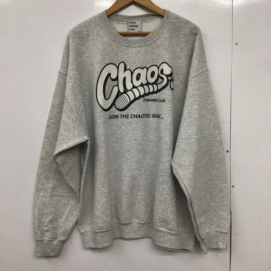 カオス フィッシング クラブ Chaos Fishing Club トレーナー 長袖 長袖トレーナー スウェット クルーネック プルオーバー XL プリント 灰 / グレー /  メンズ USED 古着 中古 10149185