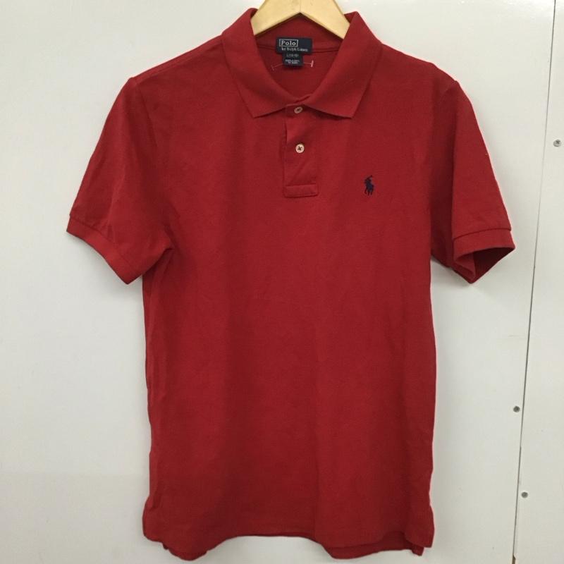 ポロバイラルフローレン Polo by RALPH LAUREN ポロシャツ 半袖 半袖ポロシャツ 半袖カットソー カラーシャツ L ロゴ、文字 赤 / レッド /  ボーイズ USED 古着 中古 10130702