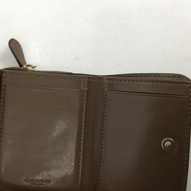 コーチ COACH 財布 コンパクト財布 三つ折り シグネチャー 総柄 ベージュ / ベージュ /  レディース USED 古着 中古 10125199