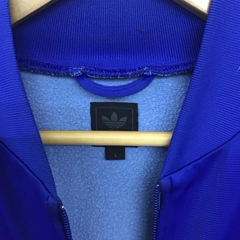 アディダス adidas ジャケット、上着 ジャンパー、ブルゾン ジップアップジャケット アウター 00s ジャージ 古着 L ロゴ、文字 青 / ブルー /  メンズ USED 古着 中古 10149206