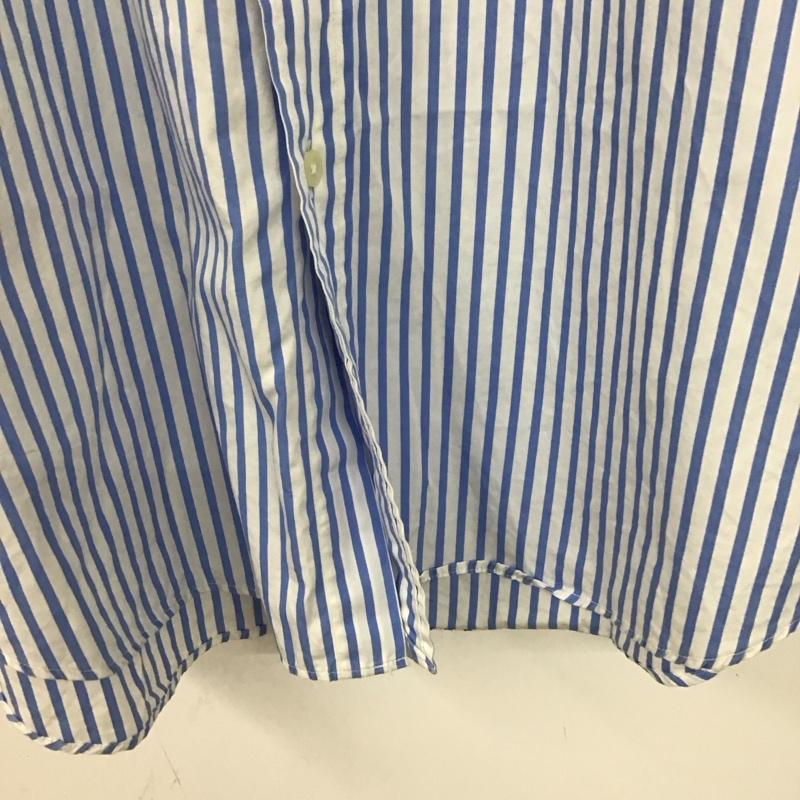 ラルフローレン RALPHLAUREN シャツ、ブラウス 半袖 ボタンダウン ストライプ L ワンポイント 白 / ホワイト / X 水色 / ライトブルー /  メンズ USED 古着 中古 10133573