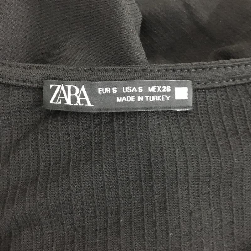 ザラ ZARA ワンピース ロングスカート 長袖ワンピース ロングワンピース ロングスリーブワンピース フレアスカート S 無地 黒 / ブラック /  レディース USED 古着 中古 10110033