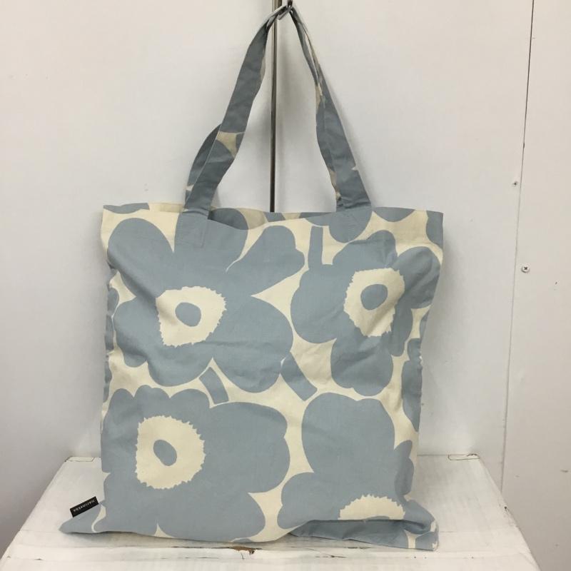 マリメッコ marimekko トートバッグ トートバッグ 花柄 水色 / ライトブルー / X アイボリー / アイボリー /  レディース USED 古着 中古 10124176