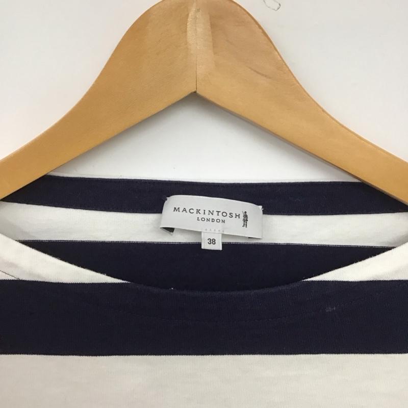 マッキントッシュフィロソフィー MACKINTOSH PHILOSOPH Tシャツ 長袖 38 ボーダー柄 白 / ホワイト / X 紺 / ネイビー /  レディース USED 古着 中古 10147159