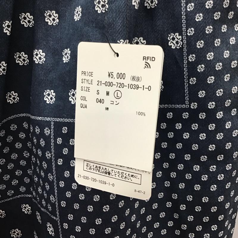 インヘリット INHERIT パンツ ワークパンツ、ペインターパンツ ワイドパンツ カジュアルパンツ ワークパンツ L 総柄 紺 / ネイビー /  メンズ USED 古着 中古 10113900