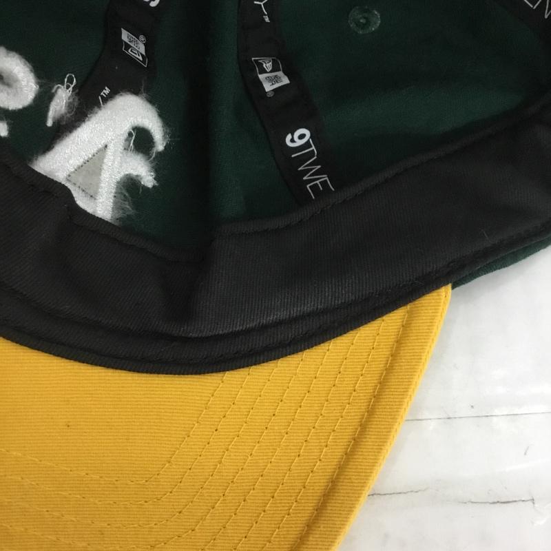 ニューエラ NEW ERA 帽子 キャップ オークランド アスレチックス As コットン ロゴ、文字 黄 / イエロー / X 緑 / グリーン /  メンズ USED 古着 中古 10124144