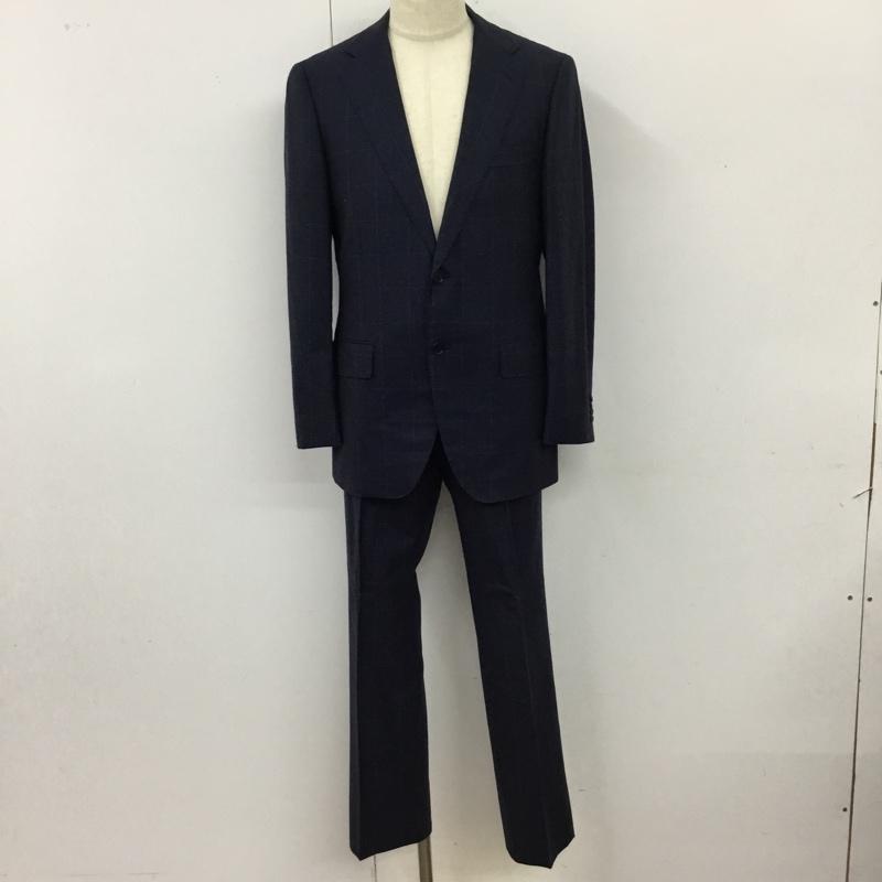 グリーンレーベルリラクシング green label relaxing セットアップ セットアップ セットアップ チェックジャケット スリムスラックスパンツ 2点セット 48 チェック 紺 / ネイビー /  メンズ USED 古着 中古 10114889