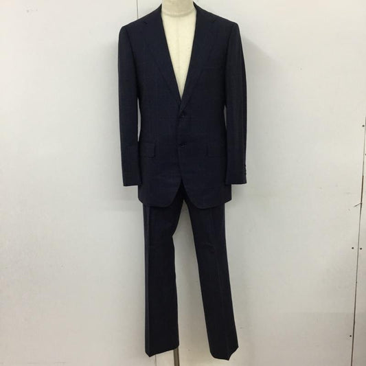 グリーンレーベルリラクシング green label relaxing セットアップ セットアップ セットアップ チェックジャケット スリムスラックスパンツ 2点セット 48 チェック 紺 / ネイビー /  メンズ USED 古着 中古 10114889