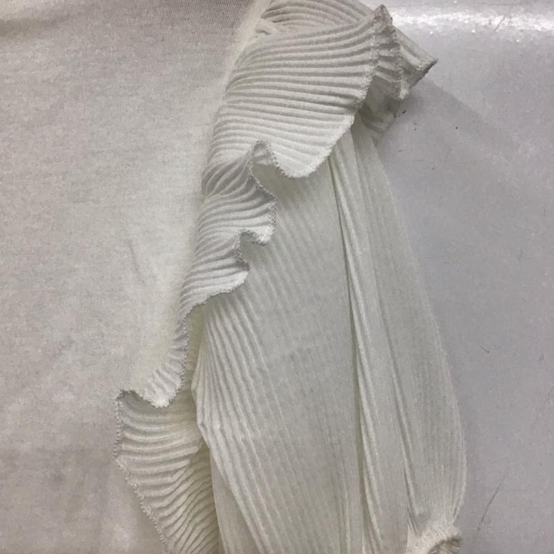 ザラ ZARA カットソー 半袖 0085 378 251 袖プリーツ フリル M 無地 白 / ホワイト /  レディース USED 古着 中古 10139119