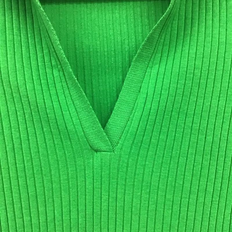 ザラ ZARA ワンピース ロングスカート 4886 426 527 スキッパー 半袖 リブ S 無地 緑 / グリーン /  レディース USED 古着 中古 10147153