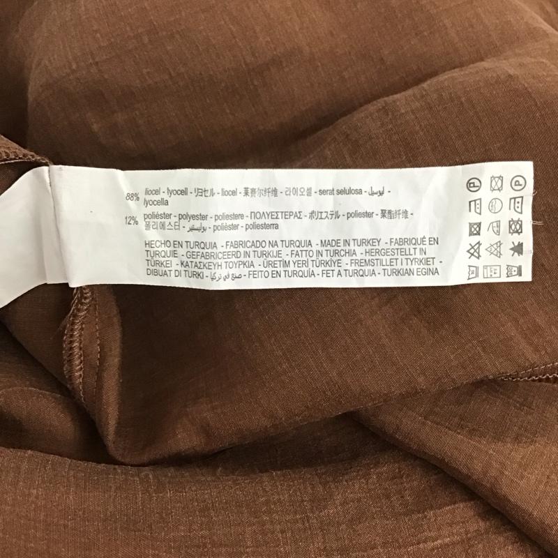 ザラ ZARA ワンピース ロングスカート 長袖ロングワンピース カラーシャツワンピース M 無地 茶 / ブラウン /  レディース USED 古着 中古 10146151