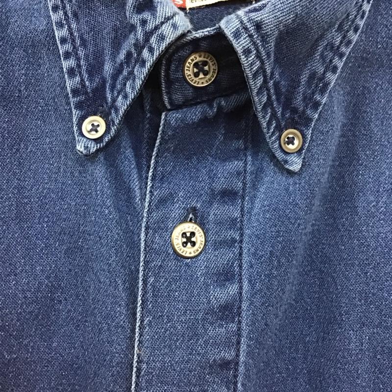 リーバイス Levi s シャツ、ブラウス 長袖 ボタンダウンシャツ デニムシャツ L 無地 インディゴ / インディゴ /  メンズ USED 古着 中古 10128550