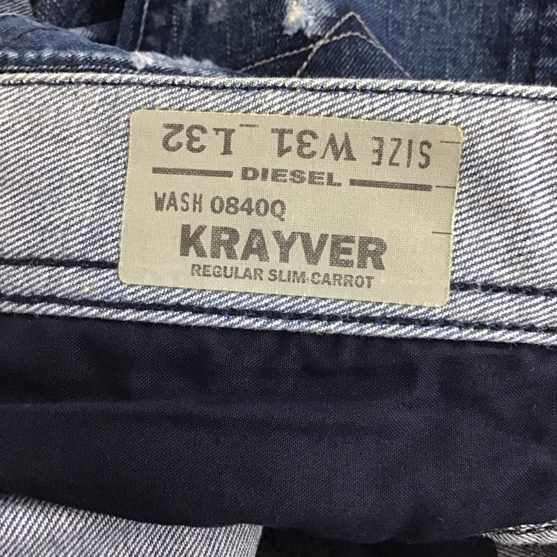 ディーゼル DIESEL パンツ デニム、ジーンズ デニムパンツ スリムパンツ カジュアルパンツ 31インチ ダメージ加工 インディゴ / インディゴ /  メンズ USED 古着 中古 10138077