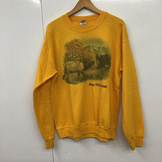 ギルダン GILDAN トレーナー 長袖 M プリント 黄 / イエロー /  メンズ USED 古着 中古 10130153