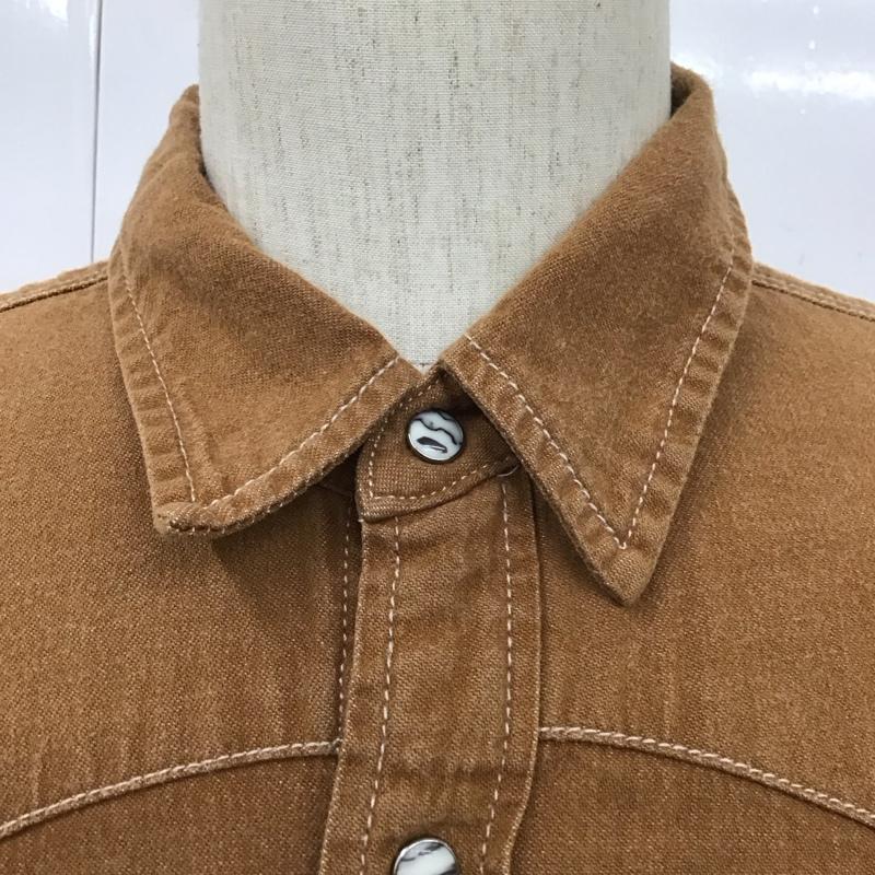 リーバイス Levi s シャツ、ブラウス 長袖 長袖シャツ カラーシャツ ポケットシャツ 長袖カットソー L 無地 茶 / ブラウン /  メンズ USED 古着 中古 10109777