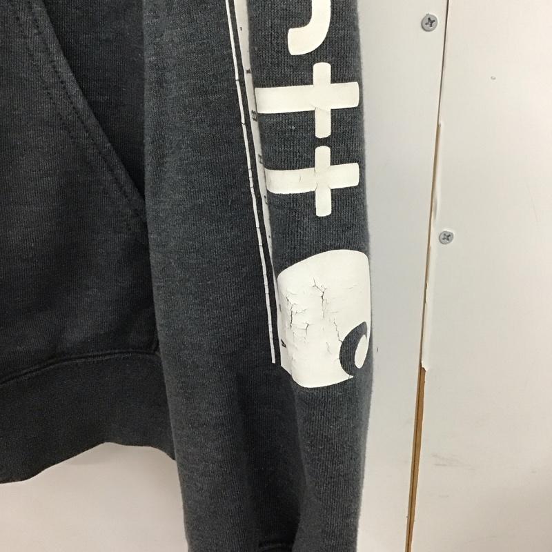 カーハート Carhartt パーカー 長袖 長袖パーカー プルオーバーパーカー スウェット L ロゴ、文字 灰 / グレー /  メンズ USED 古着 中古 10132188