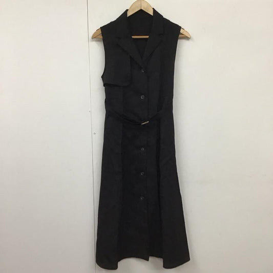 アズールバイマウジー AZUL BY MOUSSY ワンピース ロングスカート 250GSB33-296D SINGLE FLAP GILET ONEPIECE S 無地 黒 / ブラック /  レディース USED 古着 中古 10130551