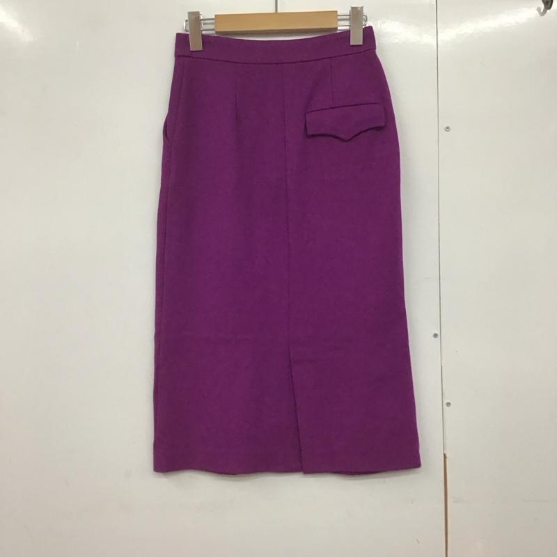 ミラオーウェン Mila Owen スカート ひざ丈スカート タイトスカート ひざ丈 バックスリット 0 無地 紫 / パープル /  レディース USED 古着 中古 10142464