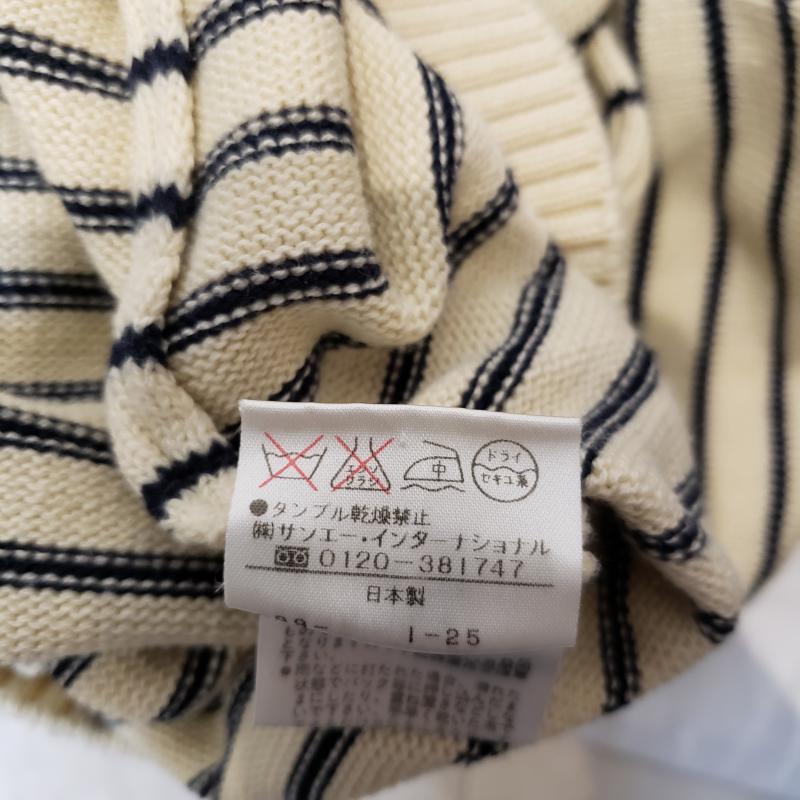 パーリーゲイツ PEARLY GATES ニット、セーター 長袖 3 ボーダー柄 X キャラクター ベージュ / ベージュ / X 黒 / ブラック / X 赤 / レッド /  メンズ USED 古着 中古 10009224