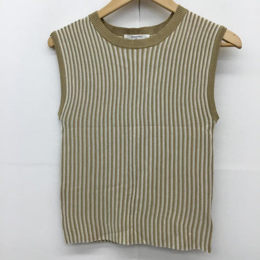 サマンサモスモスブルー Samansa Mos2 blue タンクトップ タンクトップ FREE ストライプ ベージュ / ベージュ / X 茶 / ブラウン /  レディース USED 古着 中古 10141329