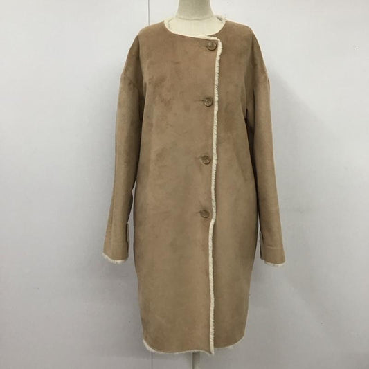 アデイインザライフ ユナイテッドアローズ A day in the life UNITED ARROWS コート コート一般 6425-699-0181 ノーカラー フェイクムートン 36 無地 茶 / ブラウン /  レディース USED 古着 中古 10122884
