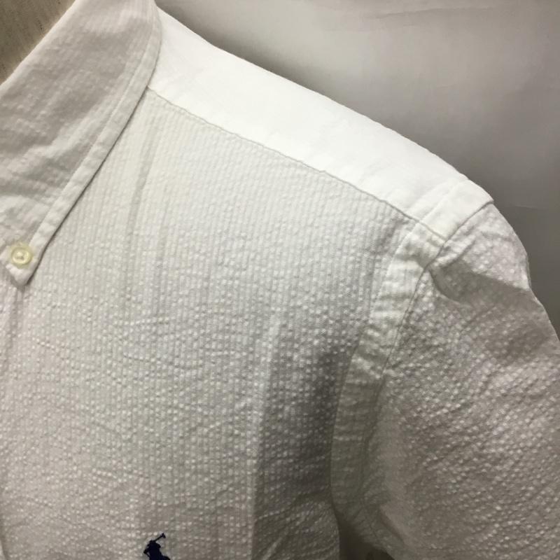 ポロラルフローレン POLO RALPH LAUREN シャツ、ブラウス 半袖 半袖シャツ カラーシャツ 半袖カットソー ボタンダウンシャツ M ロゴ、文字 白 / ホワイト /  メンズ USED 古着 中古 10116682