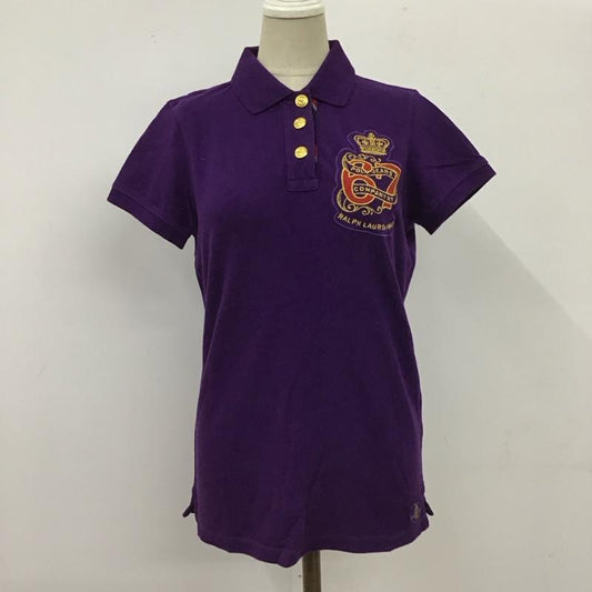 ポロジーンズカンパニー POLO JEANS COMPANY ポロシャツ 半袖 半袖ポロシャツ 半袖カットソー カラーシャツ M ロゴ、文字 紫 / パープル /  レディース USED 古着 中古 10115921
