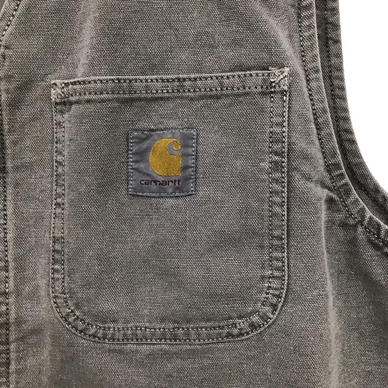 カーハート Carhartt ベスト ベスト ジップアップベスト ノースリーブカットソー アウター M ロゴ、文字 灰 / グレー /  メンズ USED 古着 中古 10151126