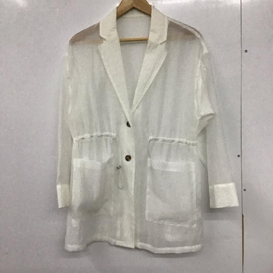 ディスコート Discoat ジャケット、上着 ジャケット、ブレザー シアージャケット M 無地 白 / ホワイト /  レディース USED 古着 中古 10139573