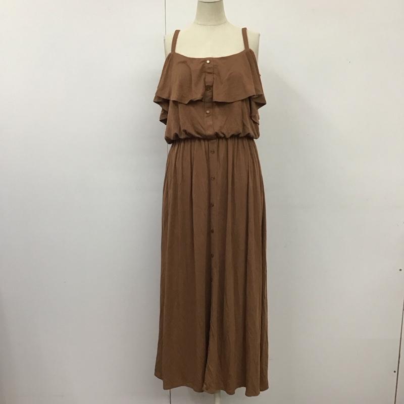 リエンダ rienda ワンピース ロングスカート 110AA883-0700 2wayオフショルリラックスワンピース FREE 無地 茶 / ブラウン /  レディース USED 古着 中古 10115330