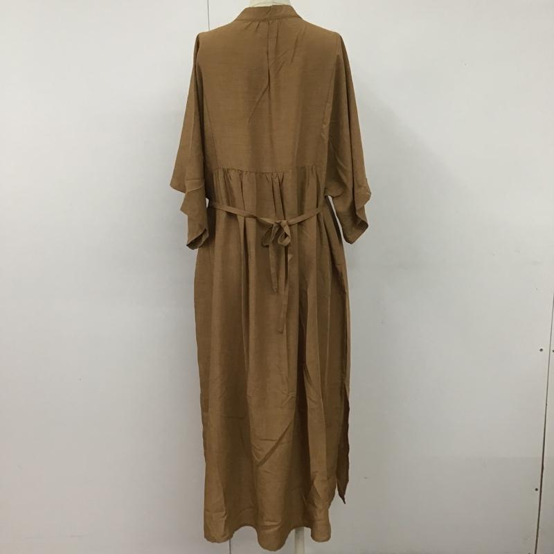ロヴィ LOWY ワンピース ロングスカート 半袖 M 無地 茶 / ブラウン /  レディース USED 古着 中古 10105735