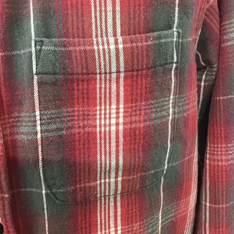 ワコマリア WACKO MARIA シャツ、ブラウス 長袖 コットン GUILTY PARTIES S チェック 白 / ホワイト / X 灰 / グレー / X 赤 / レッド /  メンズ USED 古着 中古 10111882