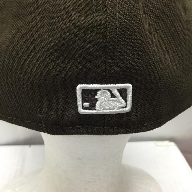 ニューエラ NEW ERA 帽子 キャップ NY ニューヨーク ヤンキース 59FIFTY 59.6cm ロゴ、文字 茶 / ブラウン /  メンズ USED 古着 中古 10107904