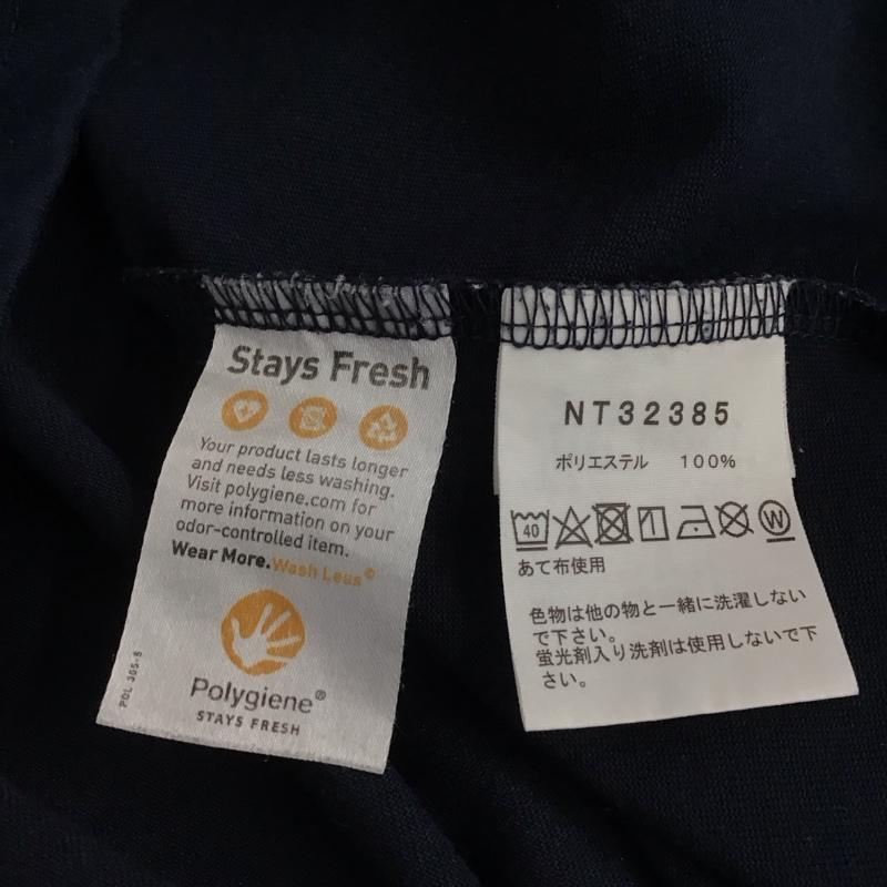 ザノースフェイス THE NORTH FACE カットソー 長袖 nt32385 長袖ロングスリーブギアパッチティー プリントTシャツ ロゴ、文字 紺 / ネイビー /  メンズ USED 古着 中古 10143674